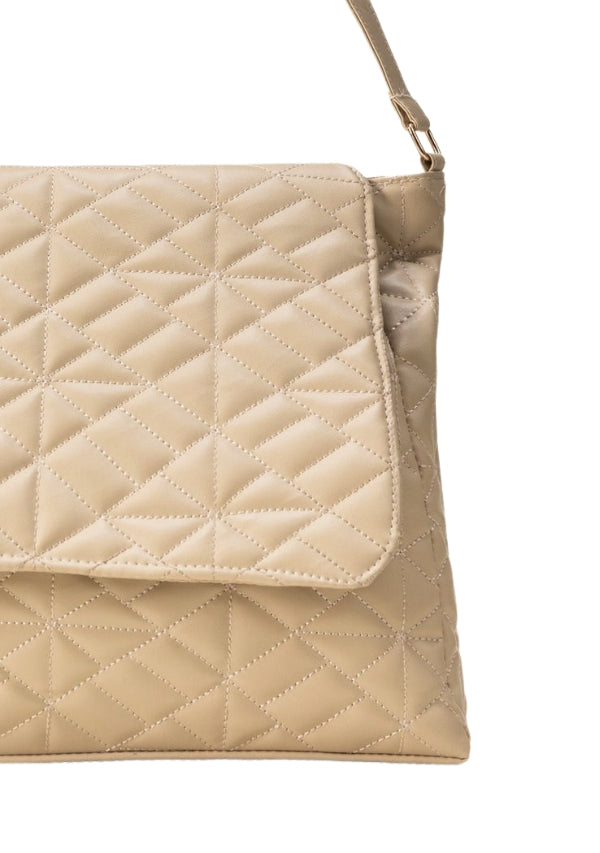 Luxily Beige Shoulder Handbag