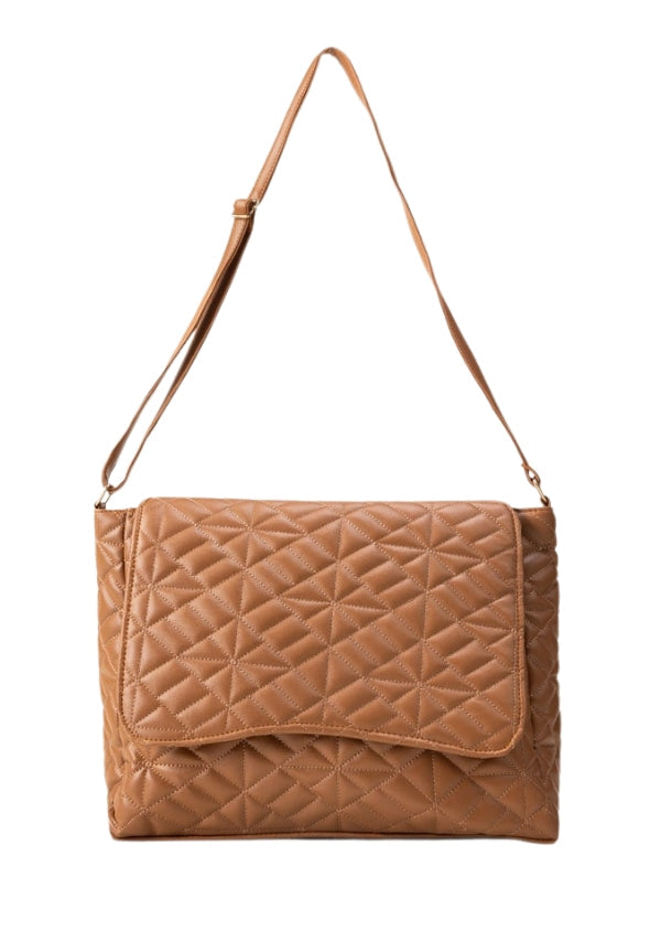 Luxily Tan Shoulder Handbag